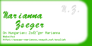 marianna zseger business card